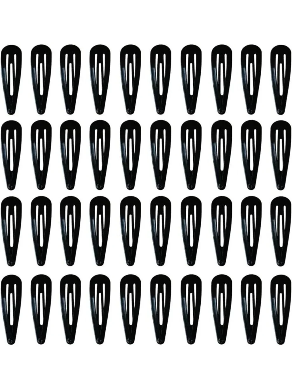 40 Pack Black 2 Inch Metal Snap Hair Clips for Women - Stylish Barrettes